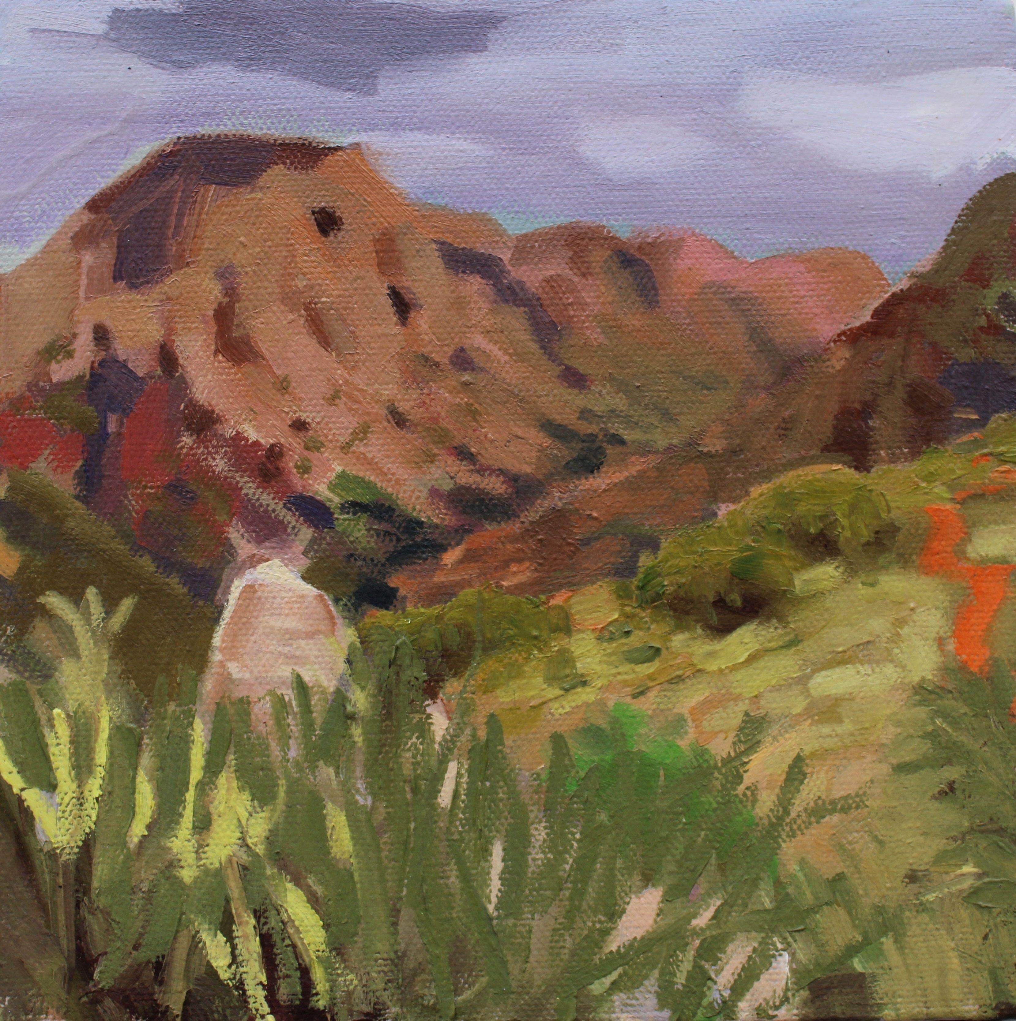 Patrice Wills_Spicy Hills no 1_oil on canvas_18 x 18cm