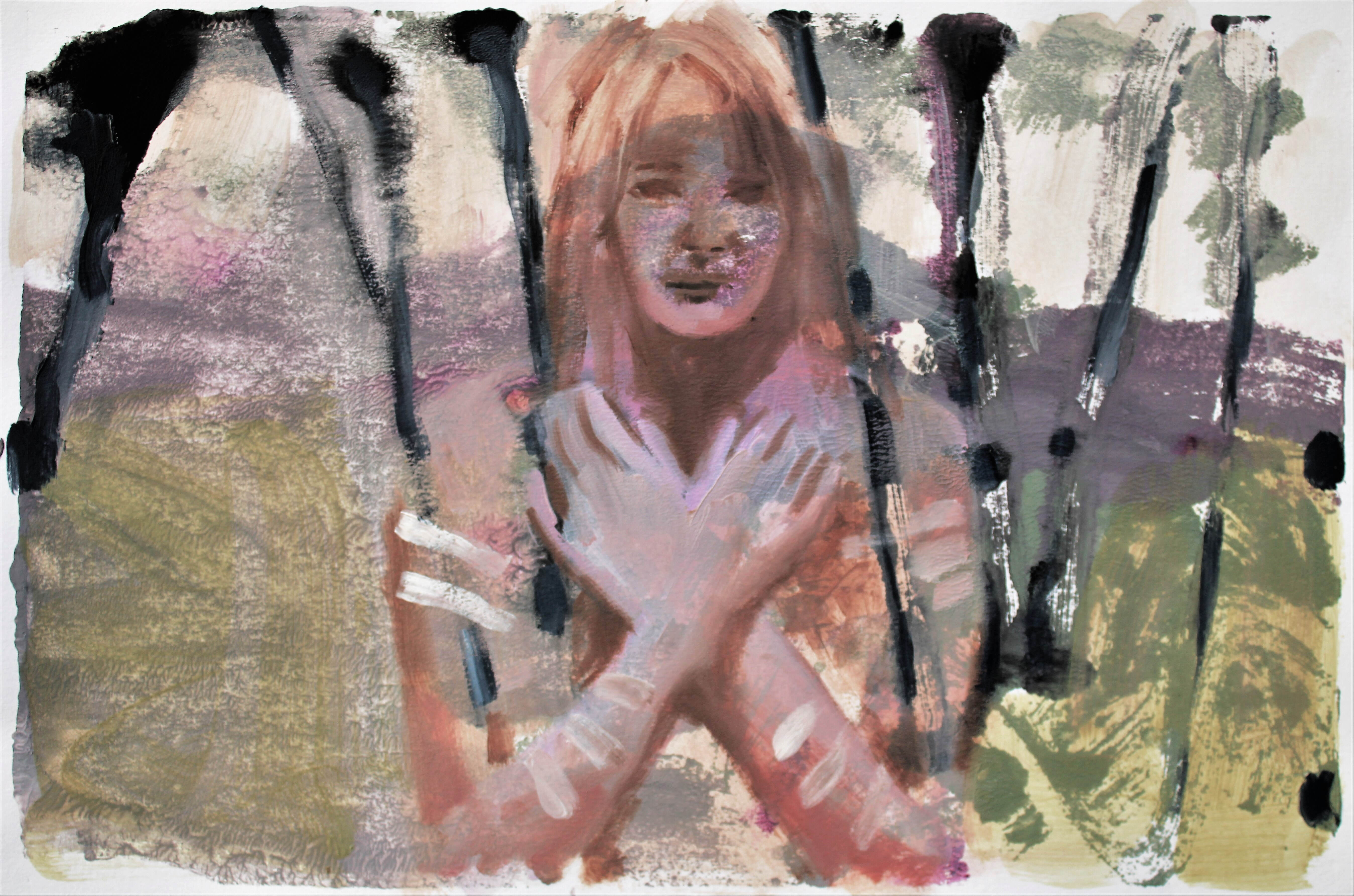 Patrice Wills_Self Portrait on Wiradjuri Country_oil on paper_22 x 32cm